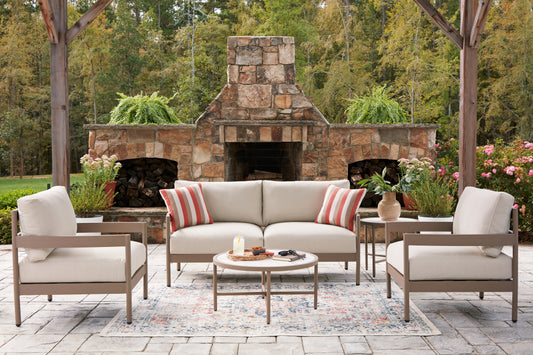 Stuart Furniture Outlet - Ashley Furniture - Bluff Trail Outdoor - Love/Chairs/Tables Set (5/CN) - PCP383-080