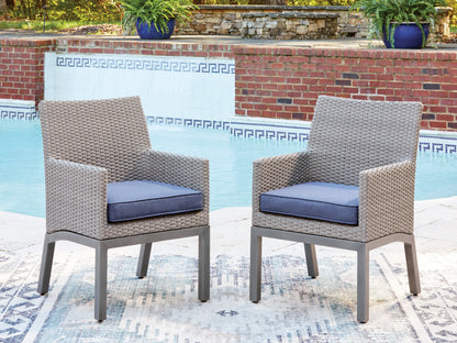 Stuart Furniture Outlet - Ashley Furniture - Half Moon Beach Outdoor - Arm Chair With Cushion (Set of 2) / Blue/Gray - PCP418-601A
