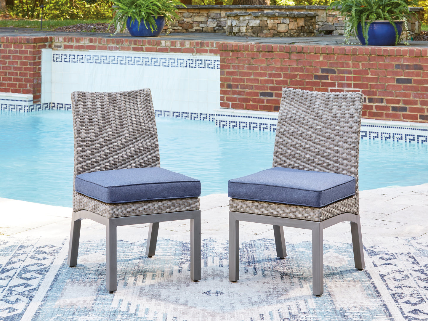 Stuart Furniture Outlet - Ashley Furniture - Half Moon Beach Outdoor - Side Chair with Cushion (Set of 2) - PCP418-601