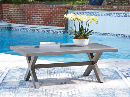 Stuart Furniture Outlet - Ashley Furniture - Half Moon Beach Outdoor - Rectangular Cocktail Table / Gray - PCP418-701