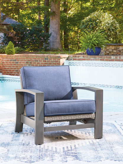 Stuart Furniture Outlet - Ashley Furniture - Half Moon Beach Outdoor - Spring Lounge Chair / Blue/Gray - PCP418-820