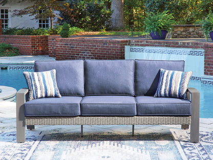 Stuart Furniture Outlet - Ashley Furniture - Half Moon Beach Outdoor - Sofa with Cushion / Blue/Gray - PCP418-838