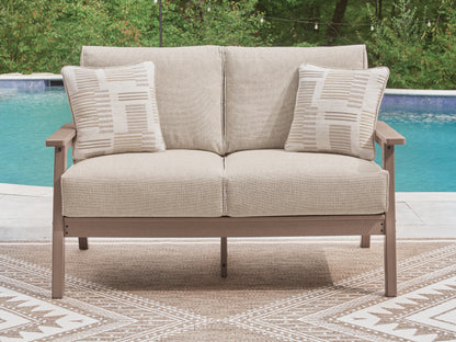 Stuart Furniture Outlet - Ashley Furniture - Grover Beach Outdoor - Loveseat w/Cushion / Driftwood - PCP422-835