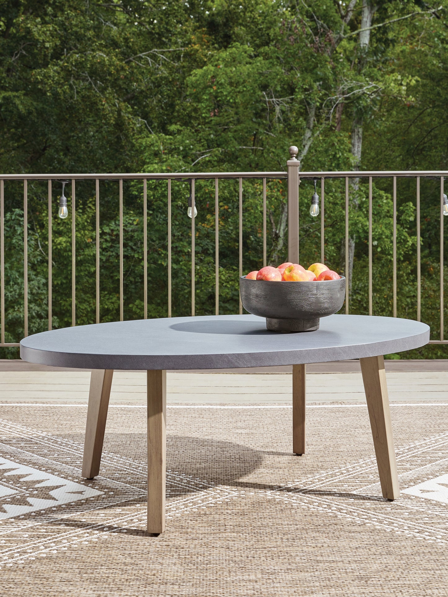 Stuart Furniture Outlet - Ashley Furniture - Harmony Headlands Outdoor - Oval Cocktail Table / Natural/Gray - PCP428-701
