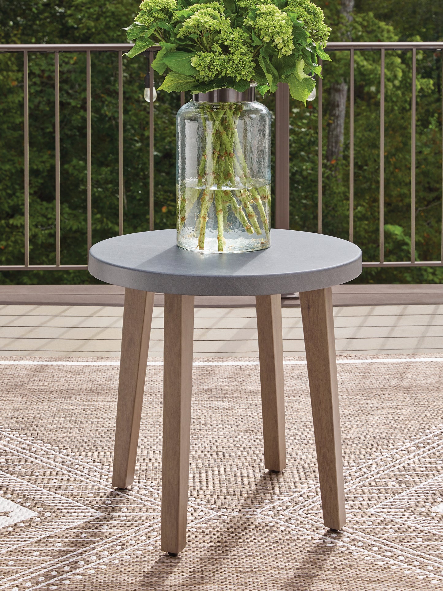 Stuart Furniture Outlet - Ashley Furniture - Harmony Headlands Outdoor - Round End Table / Natural/Gray - PCP428-706