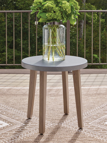 Stuart Furniture Outlet - Ashley Furniture - Harmony Headlands Outdoor - Round End Table / Natural/Gray - PCP428-706
