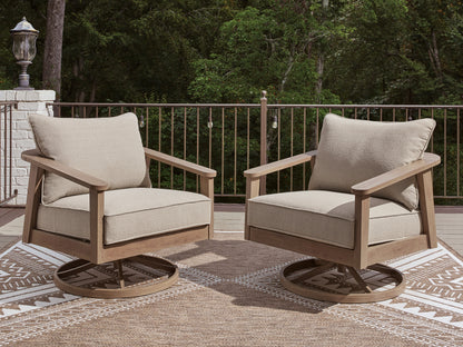 Stuart Furniture Outlet - Ashley Furniture - Harmony Headlands Outdoor - Swivel Lounge w/ Cushion / Natural/Gray - PCP428-821