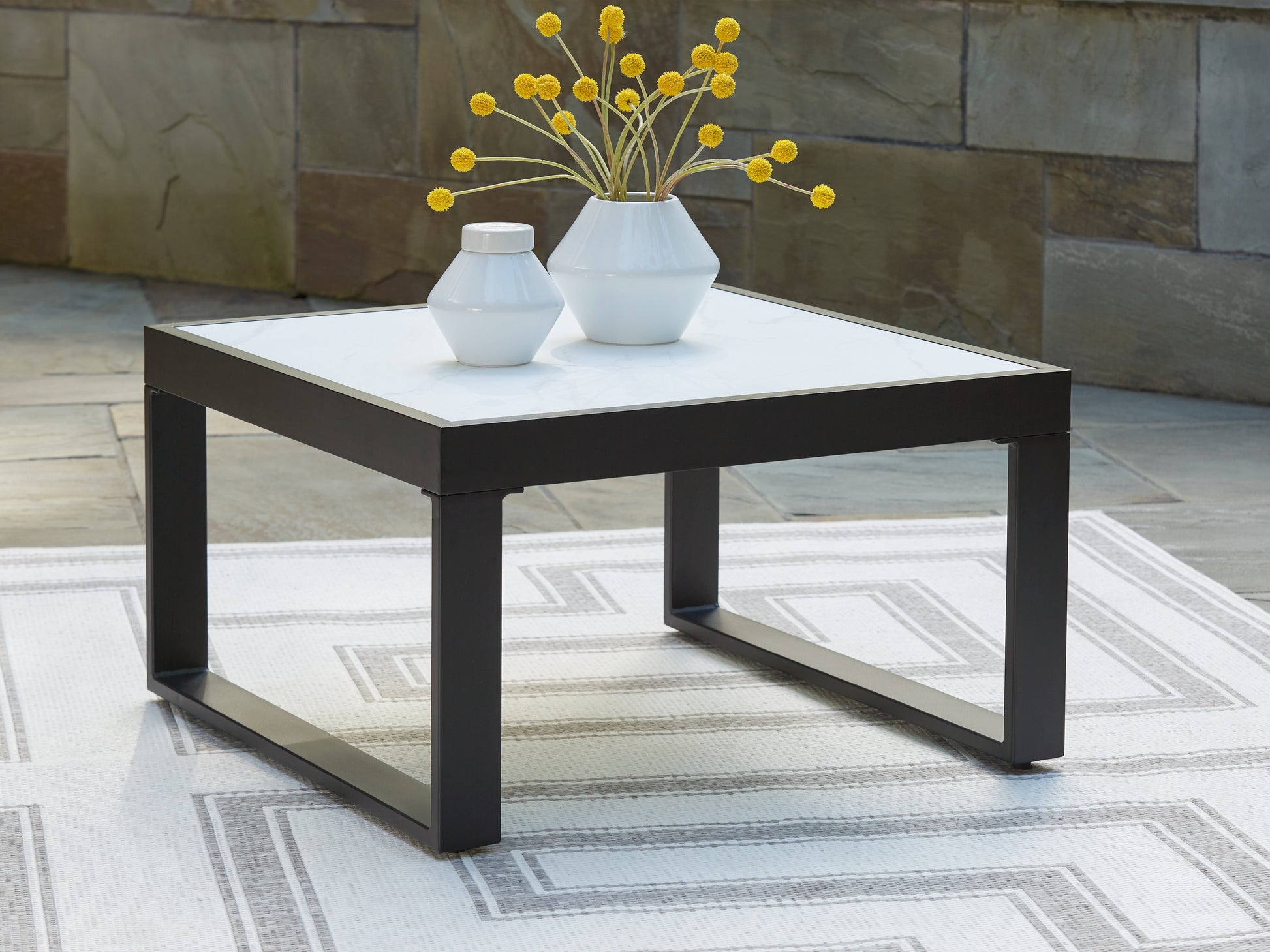 Stuart Furniture Outlet - Ashley Furniture - Beachloft Outdoor - Square Cocktail Table / Black/Gray - P490-708