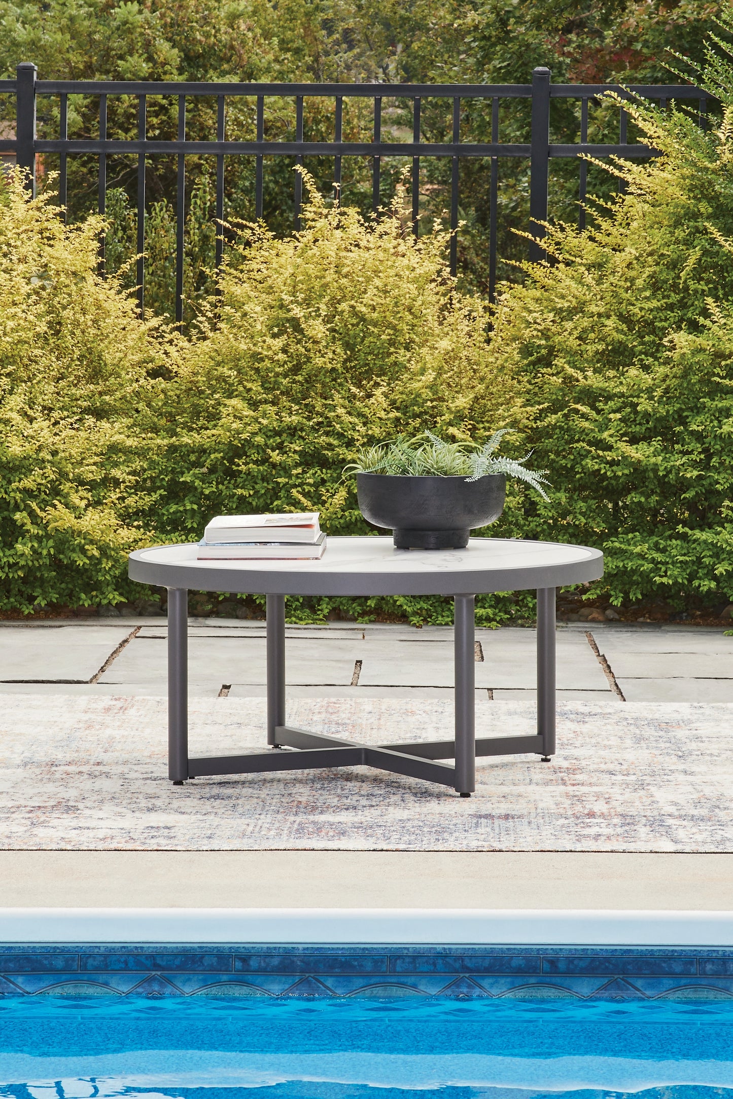 Stuart Furniture Outlet - Ashley Furniture - Ocean Beach Outdoor - Round Cocktail Table / Gray - PCP510-708