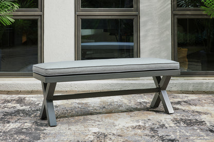 Stuart Furniture Outlet - Ashley Furniture - Elite Park Outdoor - Bench with Cushion / Gray - P518-600