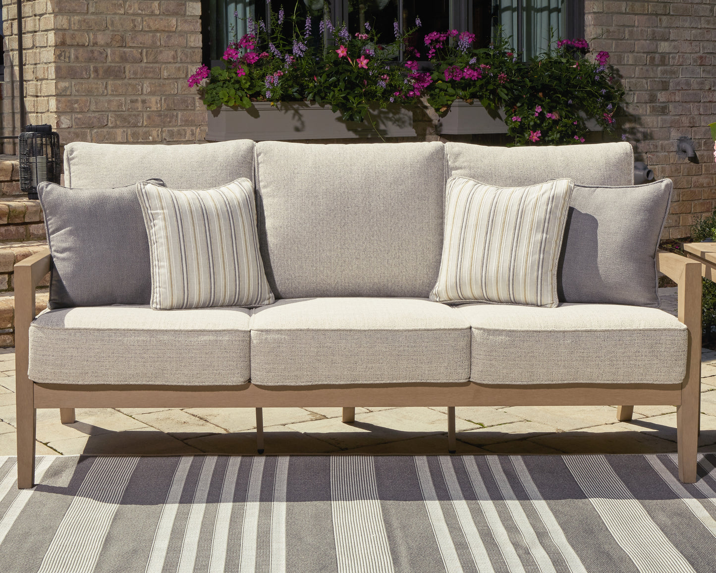 Stuart Furniture Outlet - Ashley Furniture - Hallow Creek Outdoor - Sofa with Cushion / Driftwood - P560-838
