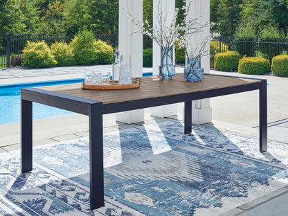 Stuart Furniture Outlet - Ashley Furniture - East Beach Outdoor - RECT Dining Table w/UMB OPT / Navy Blue/Driftwood - PCP587-625