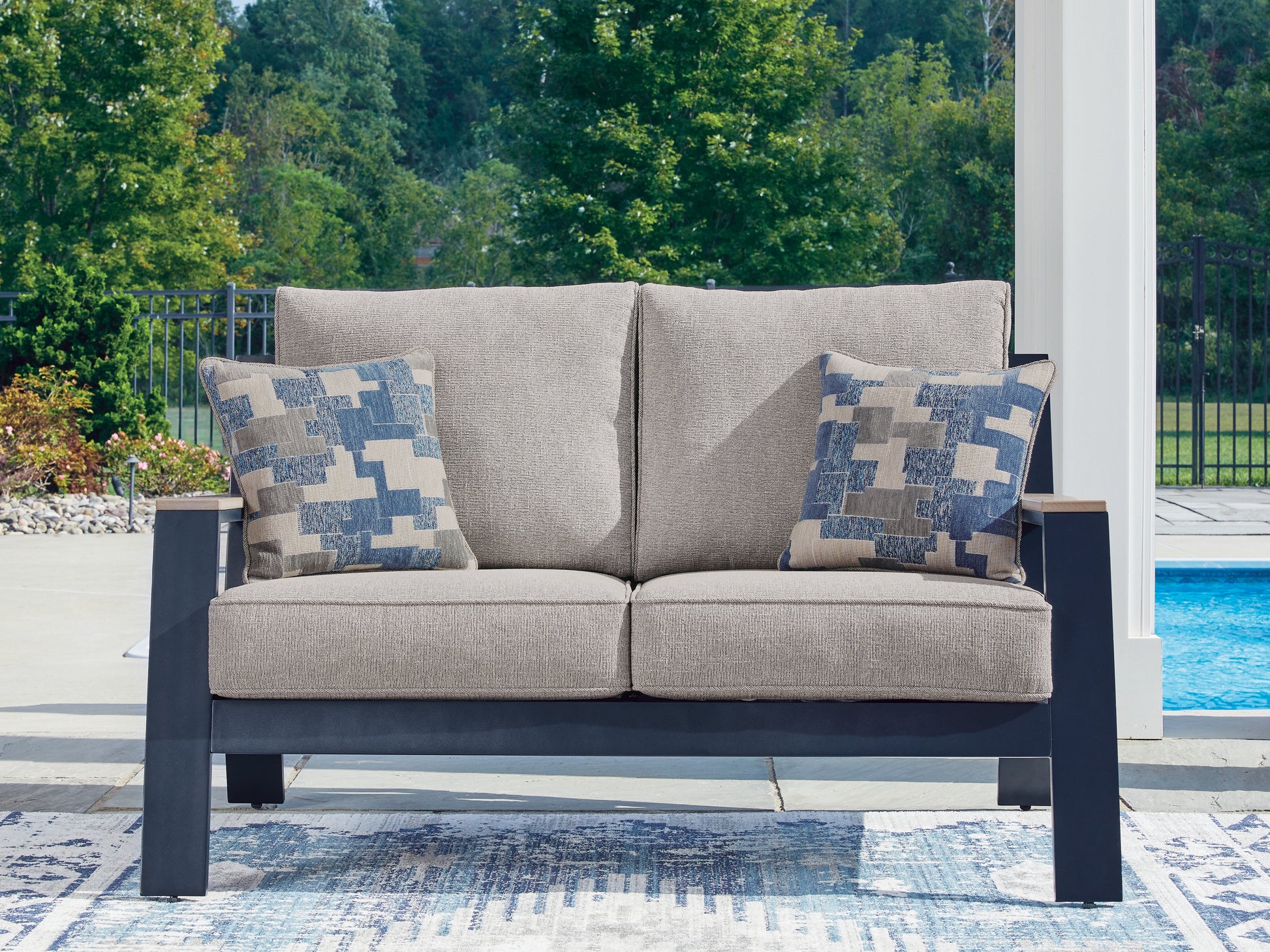 Stuart Furniture Outlet - Ashley Furniture - East Beach Outdoor - Loveseat w/Cushion - PCP587-835