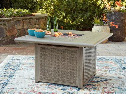 Stuart Furniture Outlet - Ashley Furniture - Cliff Trails Outdoor - Square Fire Pit Table / Beige - PCP690-772