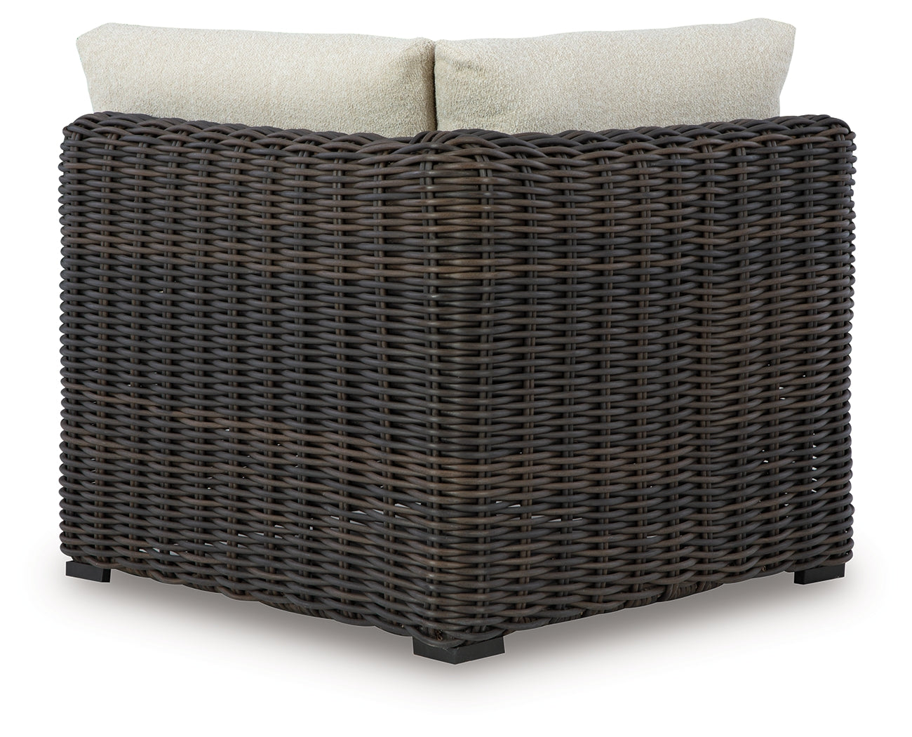 Stuart Furniture Outlet - Ashley Furniture - Kimora Outdoor - Corner with Cushion / Beige/Dark Brown - P711-877