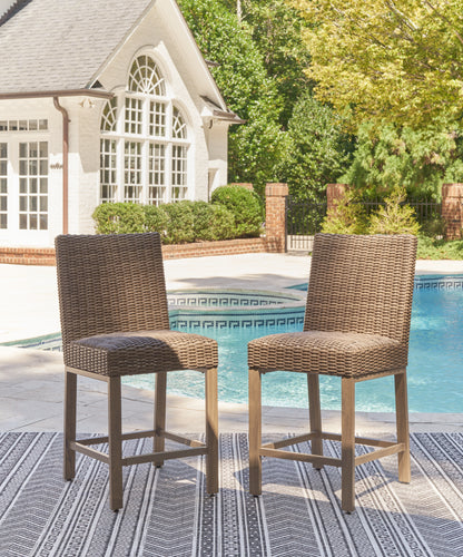 Stuart Furniture Outlet - Ashley Furniture - Walton Bridge Outdoor - Barstool (Set of 2) / Driftwood - P749-130