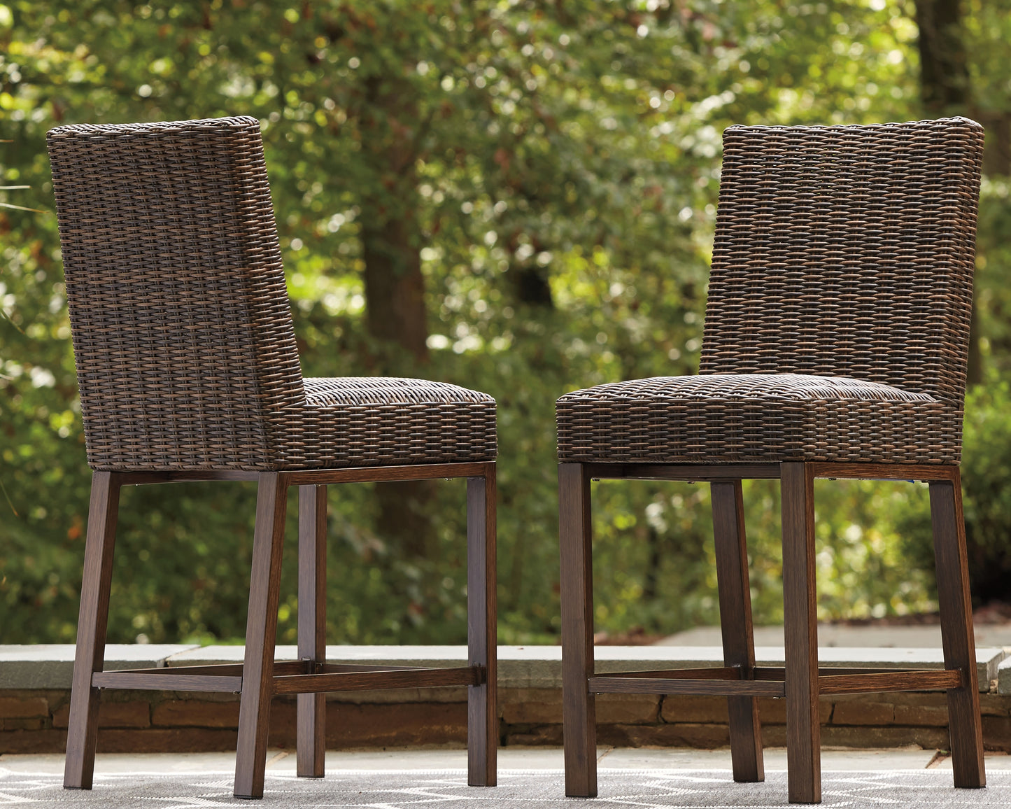 Stuart Furniture Outlet - Ashley Furniture - Paradise Trail Outdoor - Barstool (Set of 2) / Medium Brown - P750-130