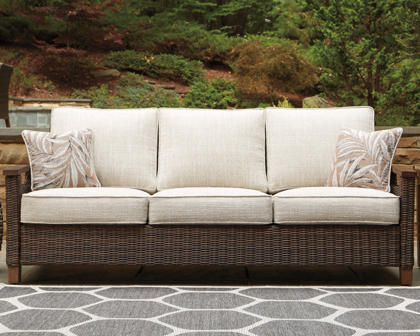 Stuart Furniture Outlet - Ashley Furniture - Paradise Trail Outdoor - Sofa with Cushion / Medium Brown - P750-838