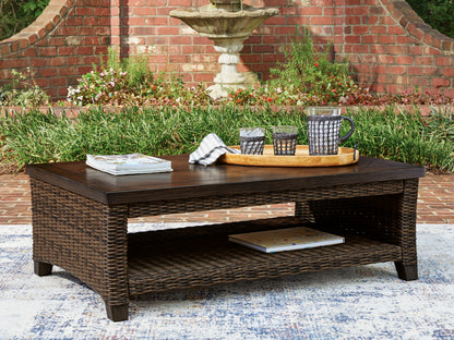 Stuart Furniture Outlet - Ashley Furniture - Monterey Point Outdoor - Rectangular Cocktail Table / Dark Brown - PCP760-701