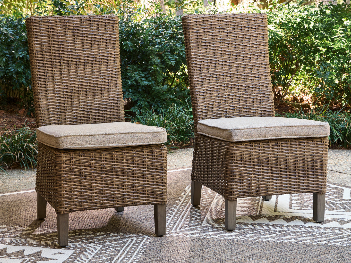 Stuart Furniture Outlet - Ashley Furniture - Laguna Heights Outdoor - Side Chair with Cushion (Set of 2) / Beige - PCP790-601