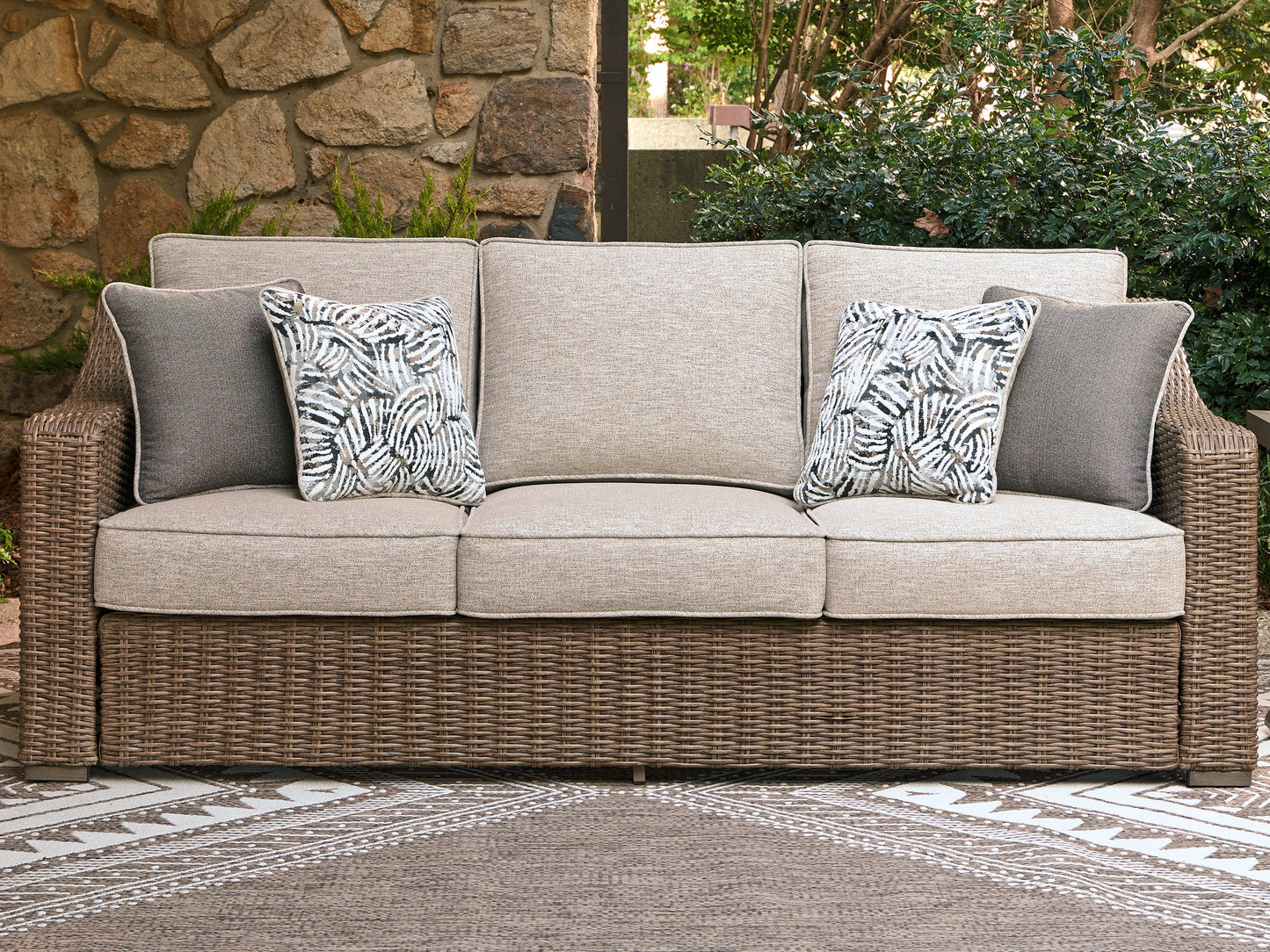 Stuart Furniture Outlet - Ashley Furniture - Laguna Heights Outdoor - Sofa with Cushion / Beige - PCP790-838