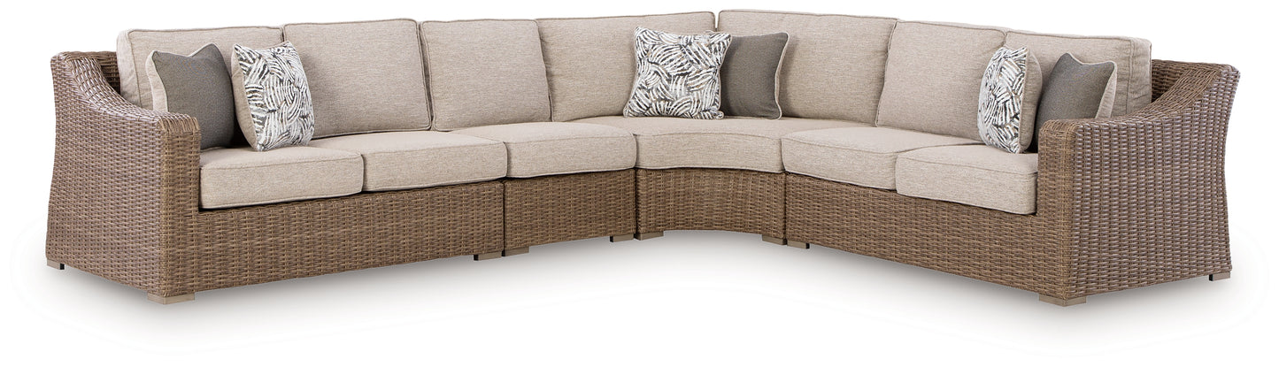Stuart Furniture Outlet - Ashley Furniture - Laguna Heights Outdoor - 4-Piece Outdoor Sectional / Beige - PCP790P2