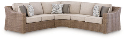 Stuart Furniture Outlet - Ashley Furniture - Laguna Heights Outdoor - 3-Piece Outdoor Sectional / Beige - PCP790P1