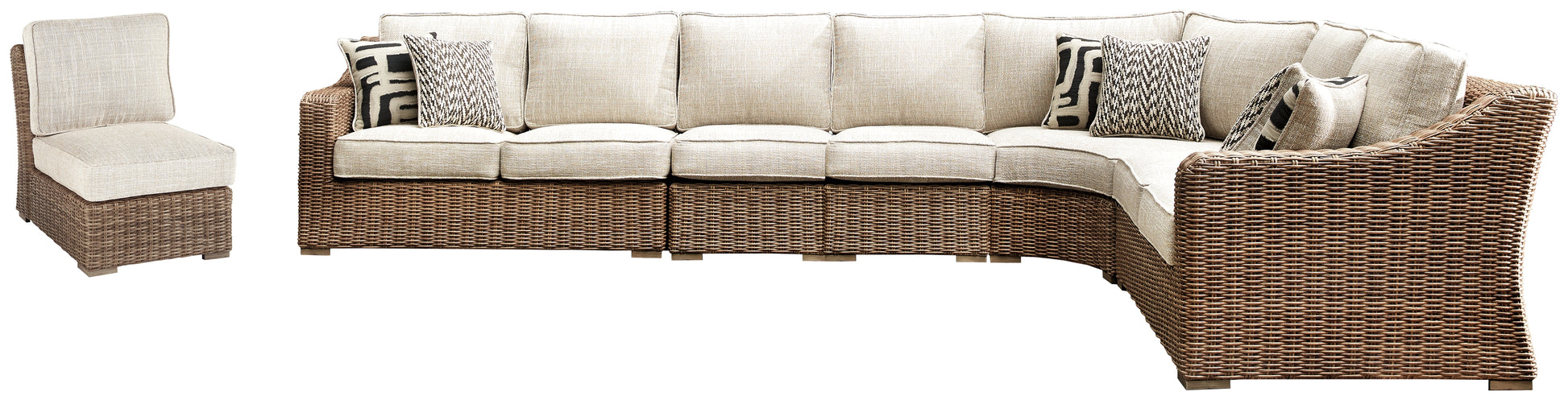 Stuart Furniture Outlet - Ashley Furniture - Beachcroft Outdoor - 6-Piece Outdoor Seating Set / Beige - P791P11
