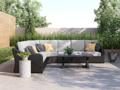 Stuart Furniture Outlet - Ashley Furniture - Beachcroft Outdoor - 5-Piece Outdoor Sectional / Black/Light Gray - P792P6