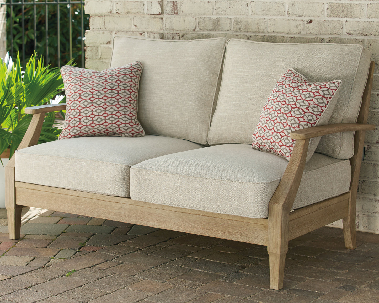 Stuart Furniture Outlet - Ashley Furniture - Clare View Outdoor - Loveseat w/Cushion / Beige - P801-835