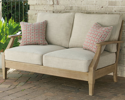 Stuart Furniture Outlet - Ashley Furniture - Clare View Outdoor - Loveseat w/Cushion / Beige - P801-835