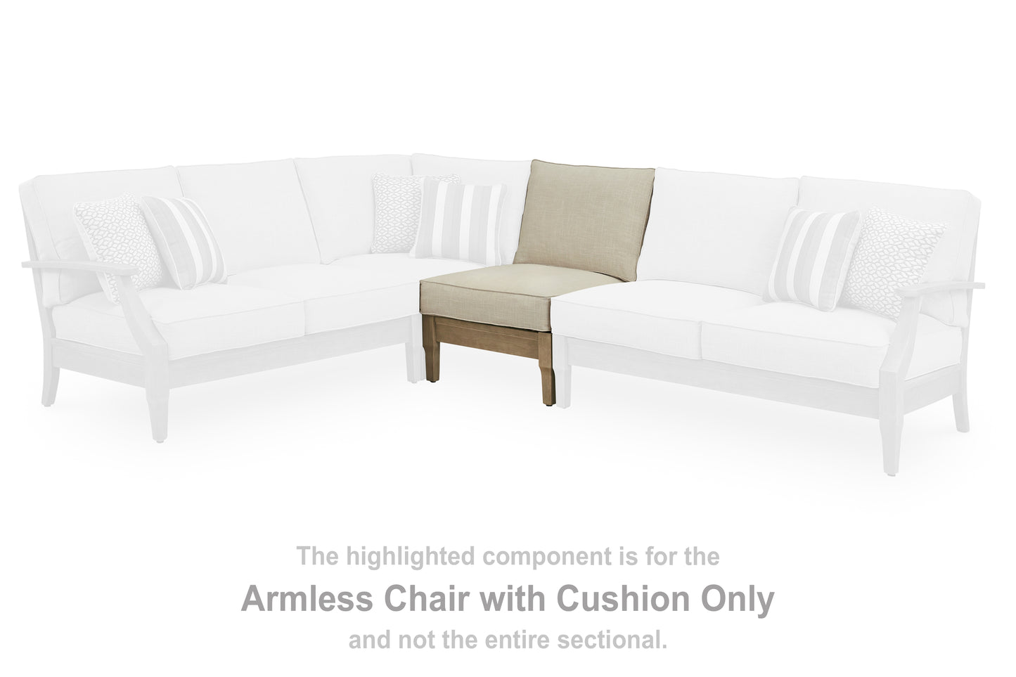 Stuart Furniture Outlet - Ashley Furniture - Clare View Outdoor - Armless Chair w/Cushion / Beige - P801-846