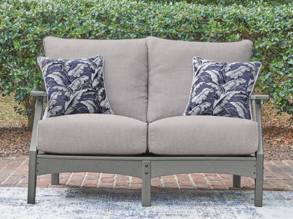 Stuart Furniture Outlet - Ashley Furniture - Cove Beach Outdoor - Loveseat w/Cushion / Gray - PCP803-835