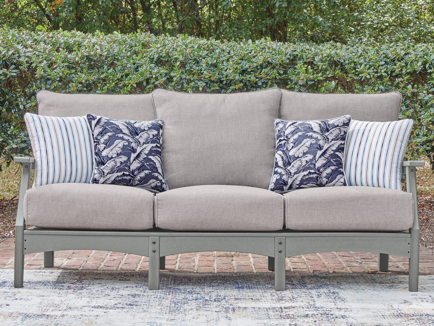 Stuart Furniture Outlet - Ashley Furniture - Cove Beach Outdoor - Sofa with Cushion / Gray - PCP803-838