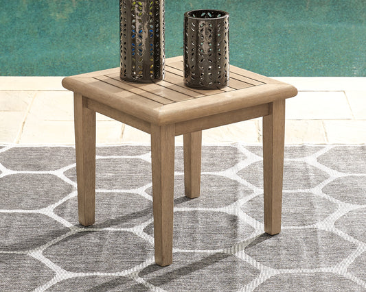 Stuart Furniture Outlet - Ashley Furniture - Gerianne Outdoor - Square End Table / Grayish Brown - P805-702