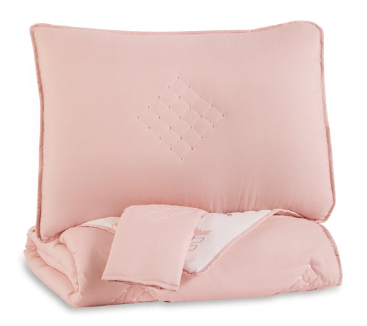 Stuart Furniture Outlet - Ashley Furniture - Lexann Full Comforter Set - Full Comforter Set / Pink/White/Gray - Q901003F