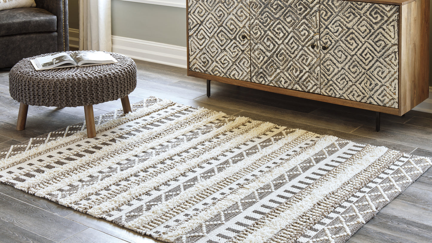 Stuart Furniture Outlet - Ashley Furniture - Karalee Rug - 8' x 10' Rug / Ivory/Brown - R404441