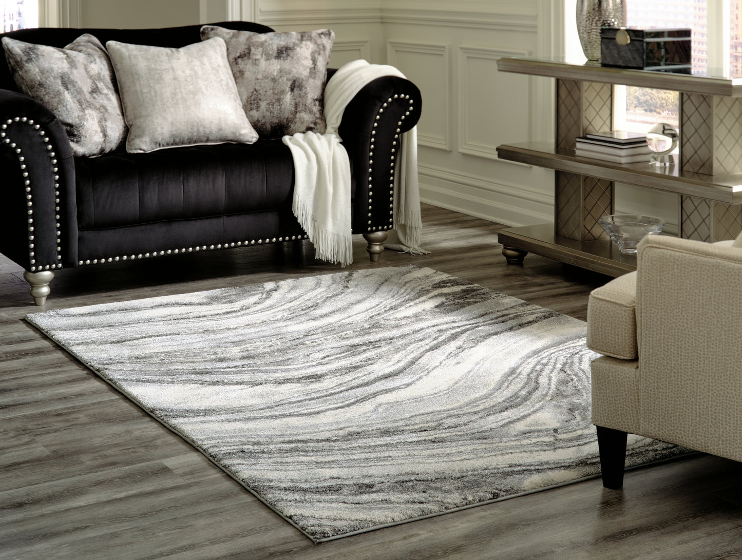 Stuart Furniture Outlet - Ashley Furniture - Wysdale Rug - 7'10" x 10'3" Rug / Ivory/Gray - R404901
