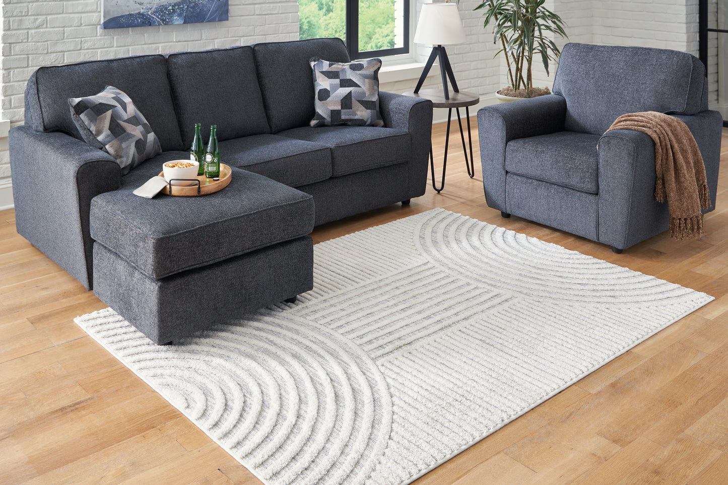 Stuart Furniture Outlet - Ashley Furniture - Lambworth Rug - 5'3" x 7' Rug / Gray/Cream - R405342