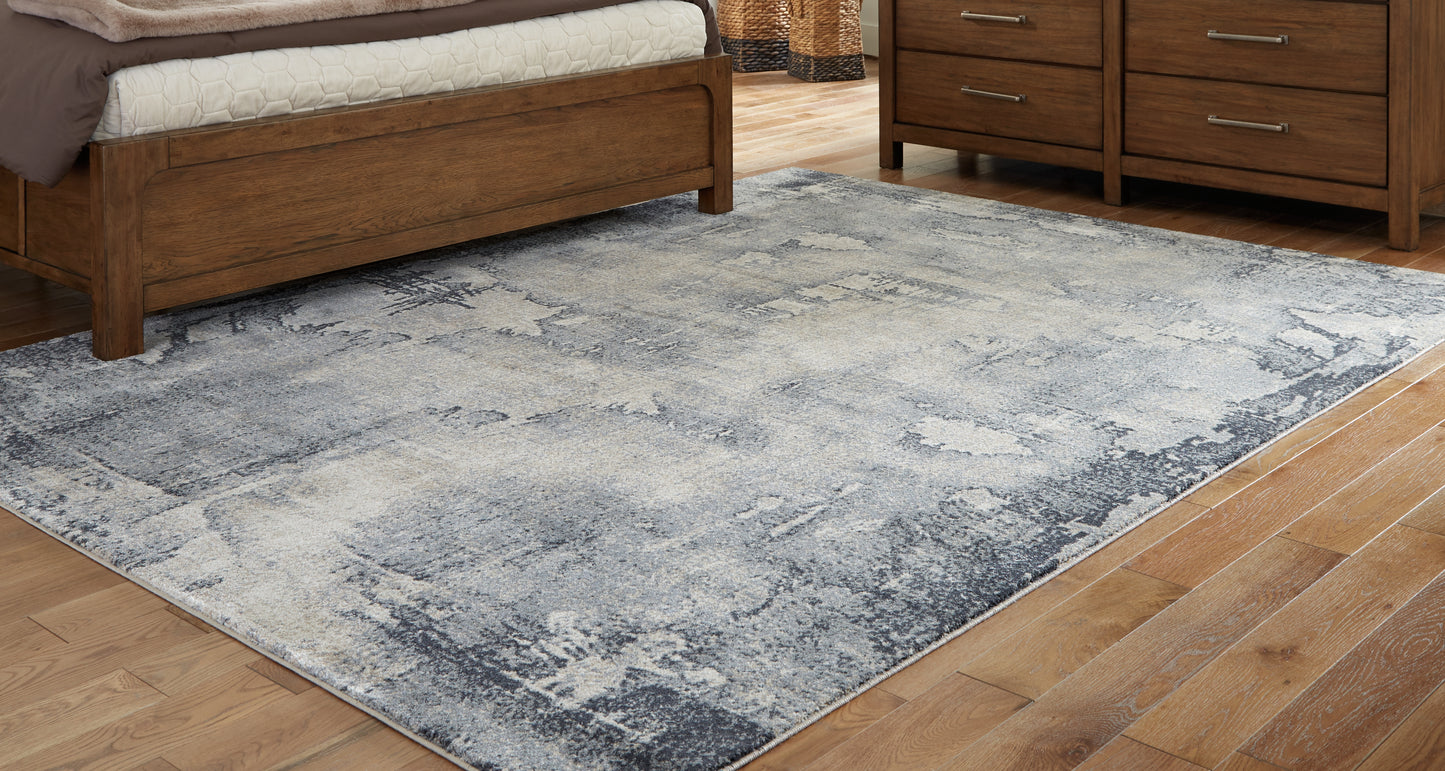 Stuart Furniture Outlet - Ashley Furniture - Langrich Rug - 7'10" x 10'6" Rug / Blue/Gray/Cream - R406131