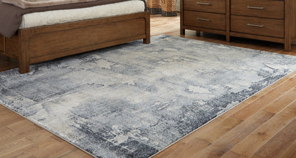 Stuart Furniture Outlet - Ashley Furniture - Langrich Rug - 7'10" x 10'6" Rug / Blue/Gray/Cream - R406131