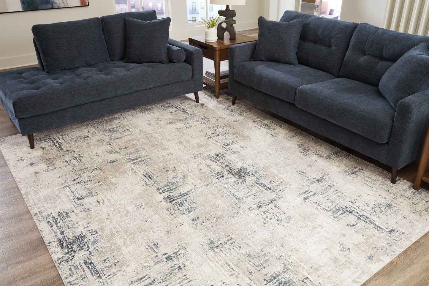 Stuart Furniture Outlet - Ashley Furniture - Gentor Rug - 8' x 10' Rug / Blue/Ivory - R406521