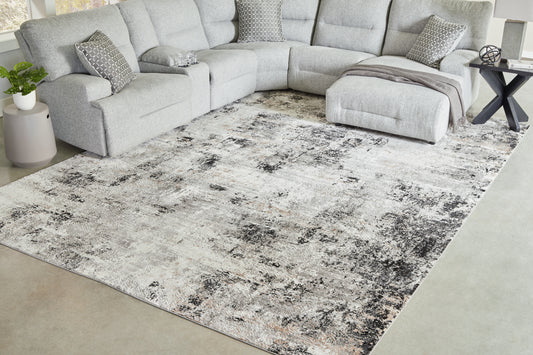 Stuart Furniture Outlet - Ashley Furniture - Langwell Rug - 8' x 10' Rug / Black/Gray/White - R406781