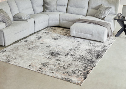 Stuart Furniture Outlet - Ashley Furniture - Langwell Rug - 8' x 10' Rug / Black/Gray/White - R406781