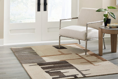Stuart Furniture Outlet - Ashley Furniture - Kencher Rug - 5' x 7' Rug / Beige/Brown - R406822