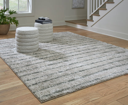 Stuart Furniture Outlet - Ashley Furniture - Laddway Rug - 5' x 7' Rug / Cream/Green - R406882