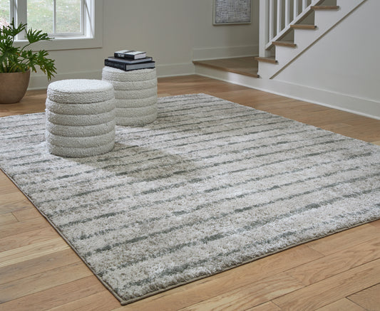 Stuart Furniture Outlet - Ashley Furniture - Laddway Rug - 5' x 7' Rug / Cream/Green - R406882
