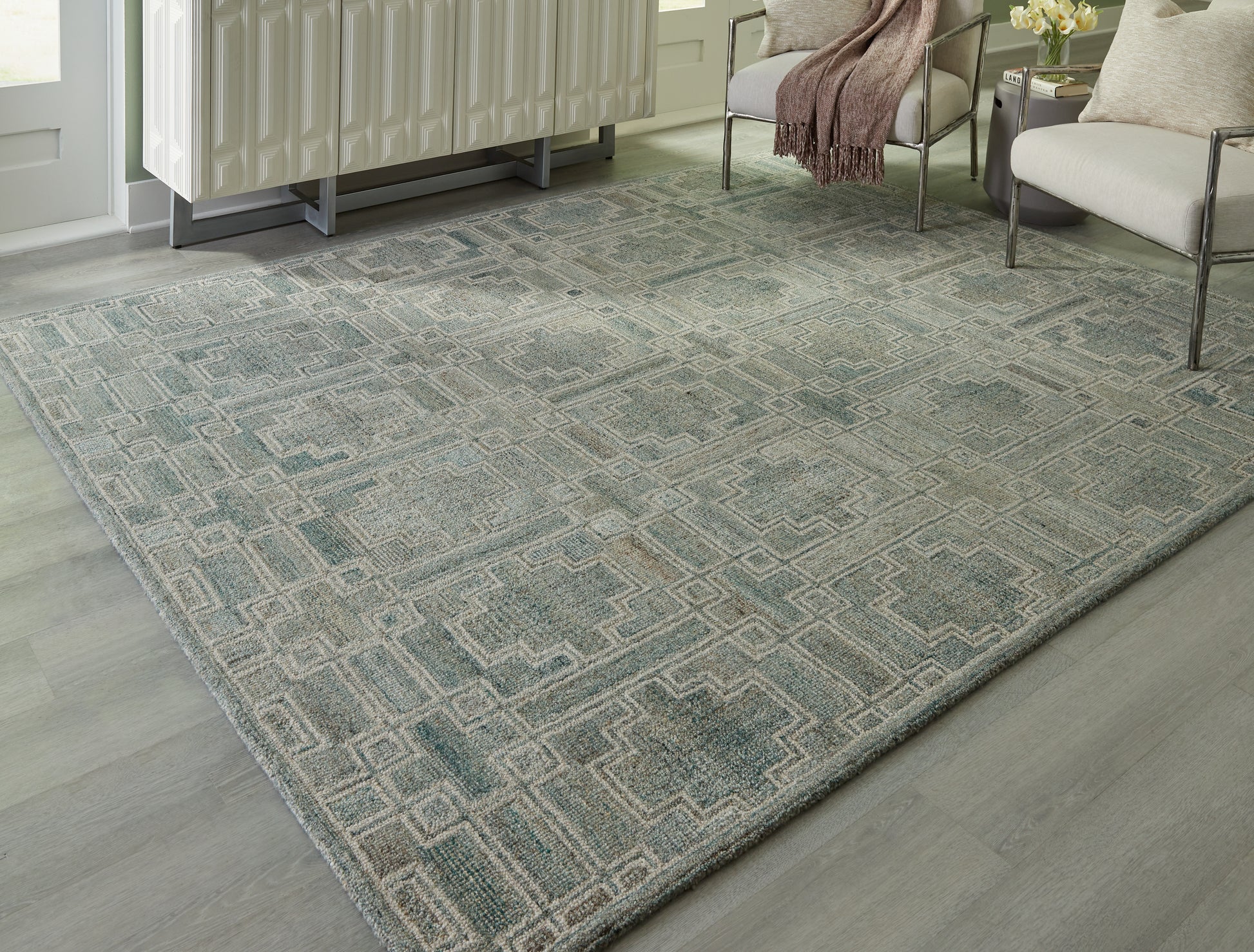 Stuart Furniture Outlet - Ashley Furniture - Jossland Rug - 5' x 7' Rug / Green/Ivory - R406912