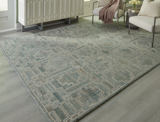 Stuart Furniture Outlet - Ashley Furniture - Jossland Rug - 5' x 7' Rug / Green/Ivory - R406912