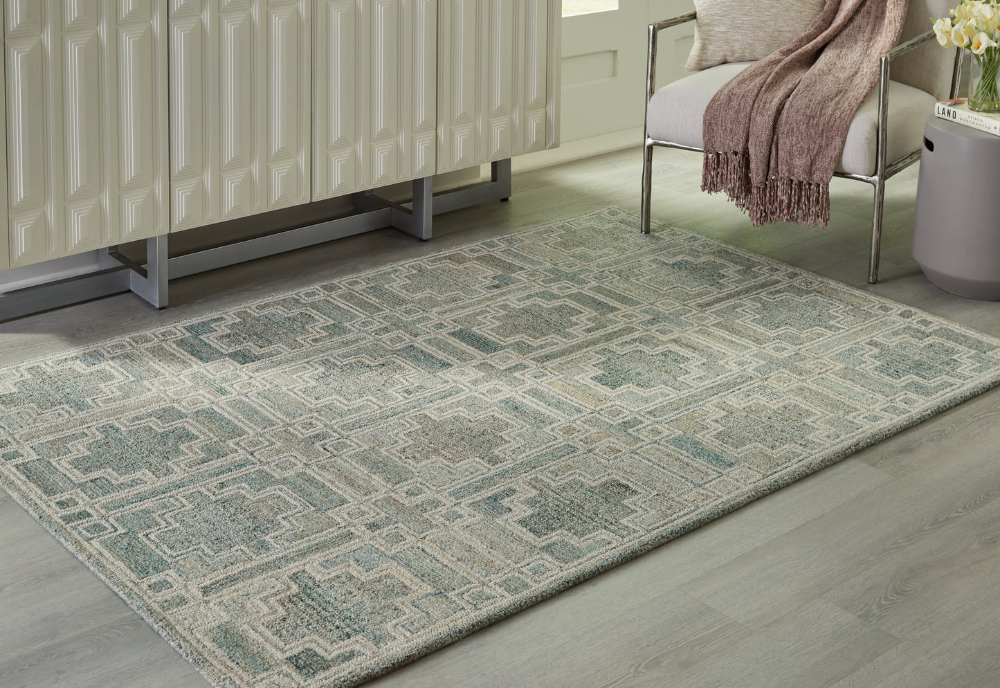 Stuart Furniture Outlet - Ashley Furniture - Jossland Rug - 5' x 7' Rug / Green/Ivory - R406912